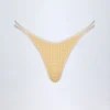 Braguitas de bikini cheeky de Masia con doble tirante en cuadros amarillos
