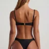 Braguitas de bikini cheeky de tirantes anchos con adornos de abalorios Maui en negro