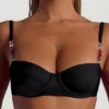 Braguitas de bikini cheeky de tirantes anchos con adornos de abalorios Maui en negro