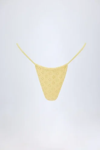 Braguitas de bikini con cordón Bosa Broderie Anglaise en amarillo limón