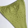Braguitas de bikini con cordón y adornos Bali en verde oliva