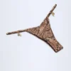 Braguitas de bikini con detalle Cebu Charm en estampado de serpiente