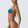 Braguitas de bikini con fruncidos Delray en azul océano