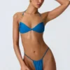 Braguitas de bikini con fruncidos Delray en azul océano