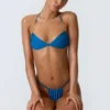 Braguitas de bikini con fruncidos Delray en azul océano