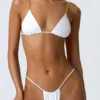 Braguitas de bikini con fruncidos Delray en blanco