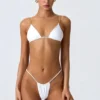 Braguitas de bikini con fruncidos Delray en blanco