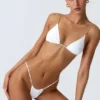 Braguitas de bikini con fruncidos Delray en blanco