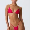 Braguitas de bikini con fruncidos Delray en rosa frambuesa