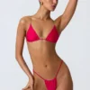 Braguitas de bikini con fruncidos Delray en rosa frambuesa