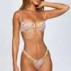 Braguitas de bikini fruncidas Cagliari en estampado multicolor brillante
