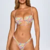 Braguitas de bikini fruncidas Cagliari en estampado multicolor brillante