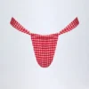 Braguitas de bikini fruncidas Solsona en cuadros rojos