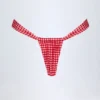 Braguitas de bikini fruncidas Solsona en cuadros rojos