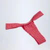 Braguitas de bikini fruncidas Solsona en cuadros rojos