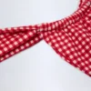 Braguitas de bikini fruncidas Solsona en cuadros rojos