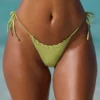 Braguitas de bikini tanga con cordón Polynesia en verde oliva