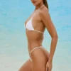 Braguitas de bikini tanga con cordón y adornos Bali en blanco