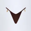 Braguitas de bikini tanga con detalle Cebu Charm en color chocolate oscuro