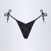 Braguitas de bikini tanga con detalle Cebu Charm en negro