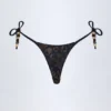 Braguitas de bikini tanga con detalle Cebu Charm en negro