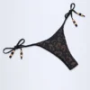 Braguitas de bikini tanga con detalle Cebu Charm en negro