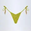 Braguitas de bikini tanga con detalle Cebu Charm en verde oliva
