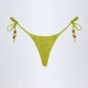 Braguitas de bikini tanga con detalle Cebu Charm en verde oliva