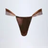 Braguitas de bikini tanga con fruncidos Maravi en dorado bronce
