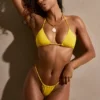 Top de bikini triangular Recife en amarillo dorado