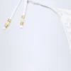 Braguitas de bikini tanga con lazo lateral y abalorios Cebu en blanco leopardo con pedrería