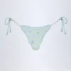 Braguitas de bikini tanga con lazos laterales Nieva en estampado floral azul