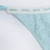 Braguitas de bikini tanga con lazos laterales Vernazza de broderie anglaise en azul polvo