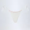 Braguitas de bikini tanga con lazos laterales Vernazza en blanco con bordado inglés