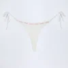 Braguitas de bikini tanga con lazos laterales Vernazza en blanco con bordado inglés