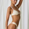 Braguitas de bikini tanga fruncidas Mahina en blanco perla