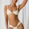 Braguitas de bikini tanga fruncidas Mahina en blanco perla
