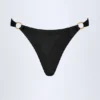 Braguitas de bikini tanga St Barts con detalles metálicos en negro