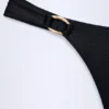 Braguitas de bikini tanga St Barts con detalles metálicos en negro
