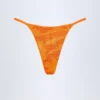 Braguitas de bikini tipo tanga con adornos Jalama en estampado tropical naranja