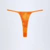 Braguitas de bikini tipo tanga con adornos Jalama en estampado tropical naranja