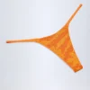 Braguitas de bikini tipo tanga con adornos Jalama en estampado tropical naranja
