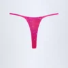 Braguitas de bikini tipo tanga con adornos Jalama en estampado tropical rosa