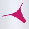 Braguitas de bikini tipo tanga con adornos Jalama en estampado tropical rosa