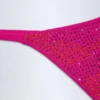 Braguitas de bikini tipo tanga con adornos Jalama en estampado tropical rosa