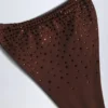 Braguitas de bikini tipo tanga con cordón y adornos Bali en marrón chocolate