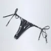 Braguitas de bikini tipo tanga Tierra en plateado cromado