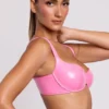 Bralette con aros de vinilo Estelle en rosa