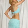 Bralette con flecos Aerin en azul aguamarina