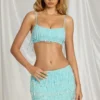 Bralette con flecos Aerin en azul aguamarina